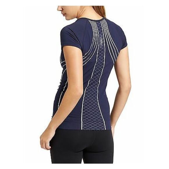 Athleta Finish Fast Line Tee, Navy/White SIZE M       #591287 - Picture 2 of 9